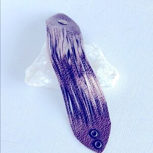 Brown Leather Fringe Cuff Bracelet fits 7 to 6 1/2 inch wrist